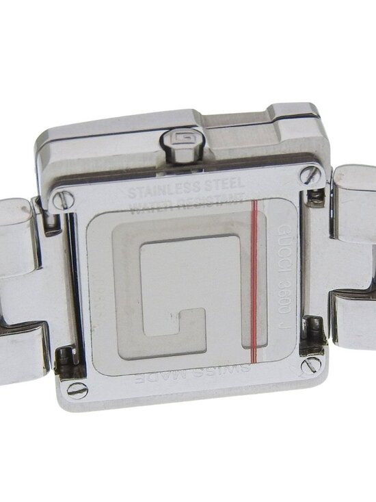 Gucci Square Stainless Steel Quartz Analog Display Black Dial Watch main image 4